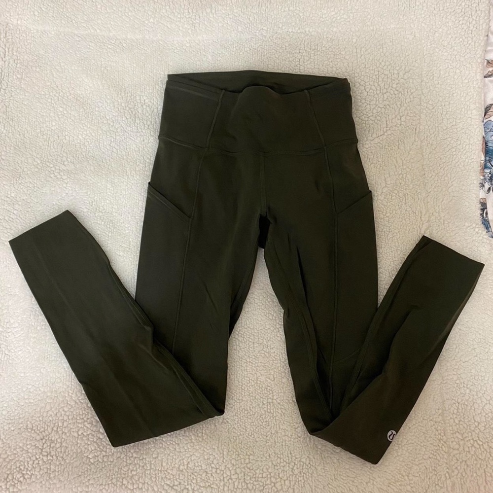 Lululemon Fast and Free 25” Nulux Leggings/Tights - Non-Reflective Dark Olive
